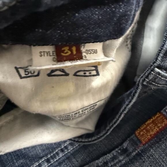 7 For All Mankind Jeans Womens 31 Blue High Waist Boot Cut Distressed Flare - Picture 4 of 7